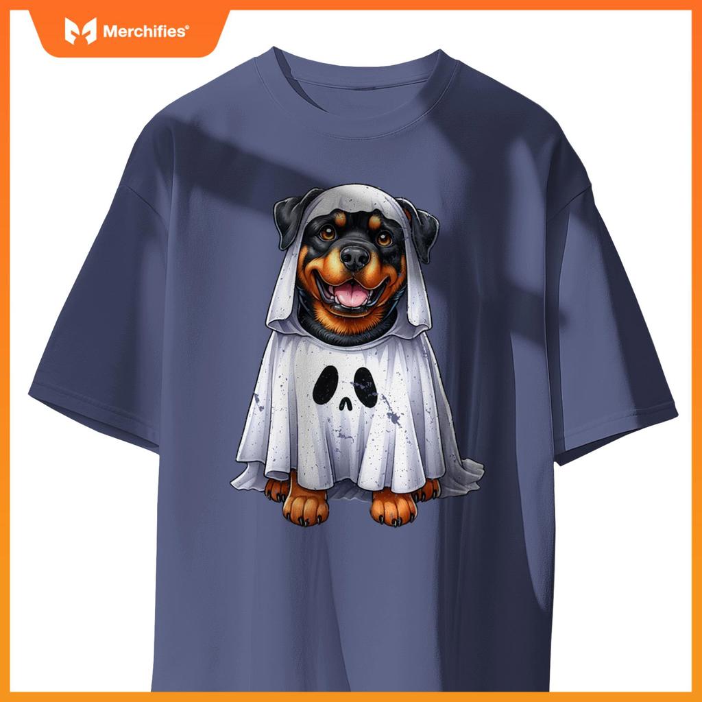 Cute Halloween Rottweiler Dog as Ghost Dog Owner Dogs T-Shirt