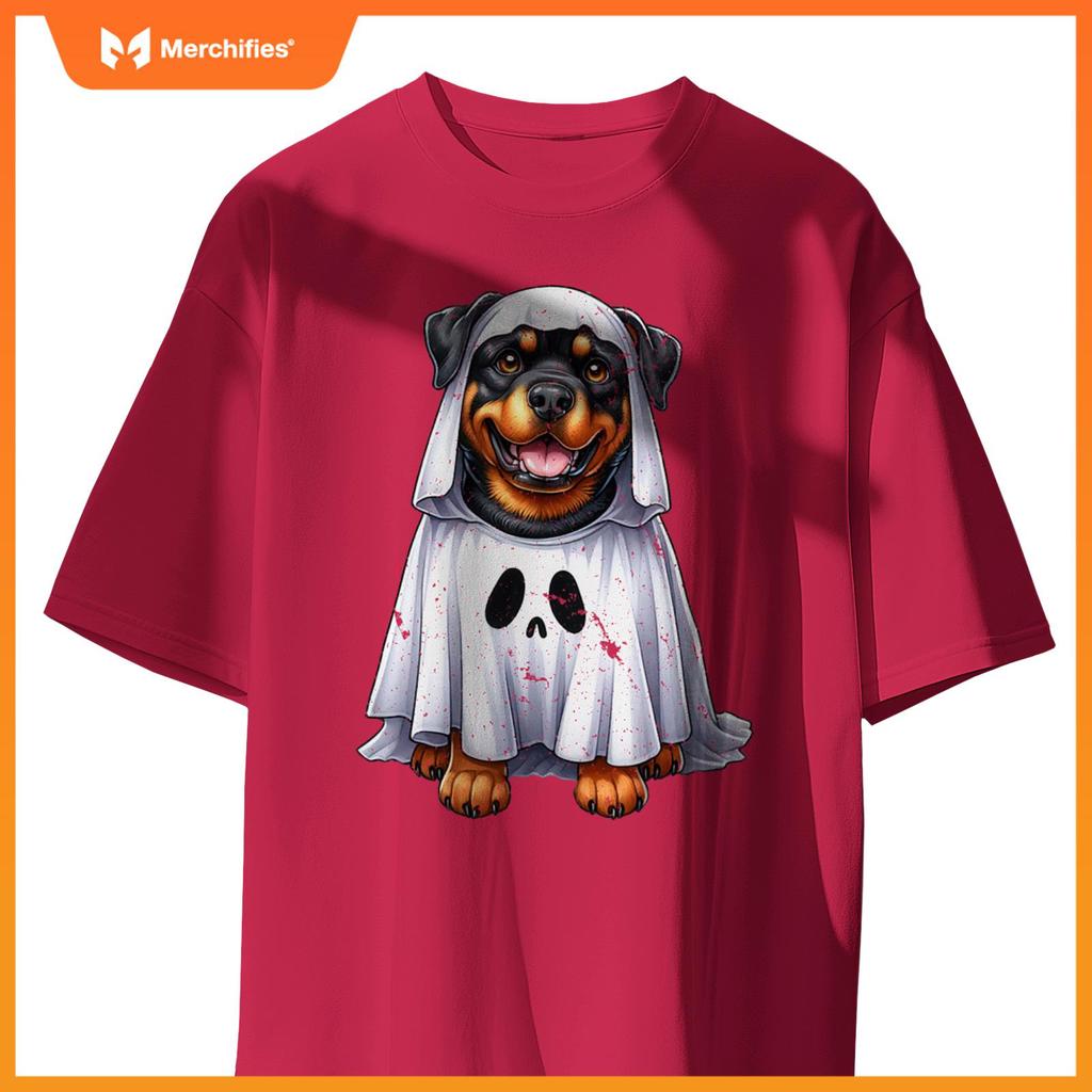 Cute Halloween Rottweiler Dog as Ghost Dog Owner Dogs T-Shirt