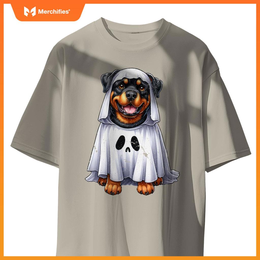 Cute Halloween Rottweiler Dog as Ghost Dog Owner Dogs T-Shirt