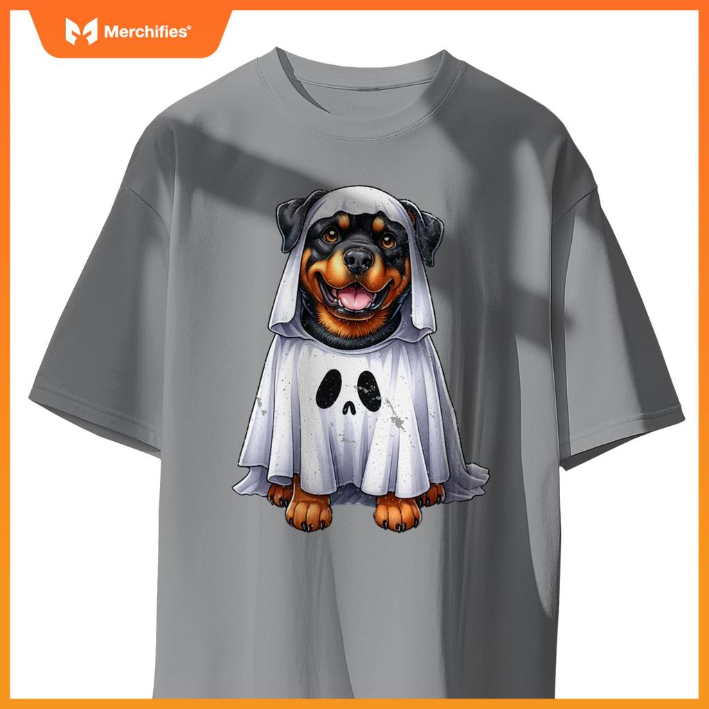 Cute Halloween Rottweiler Dog as Ghost Dog Owner Dogs T-Shirt