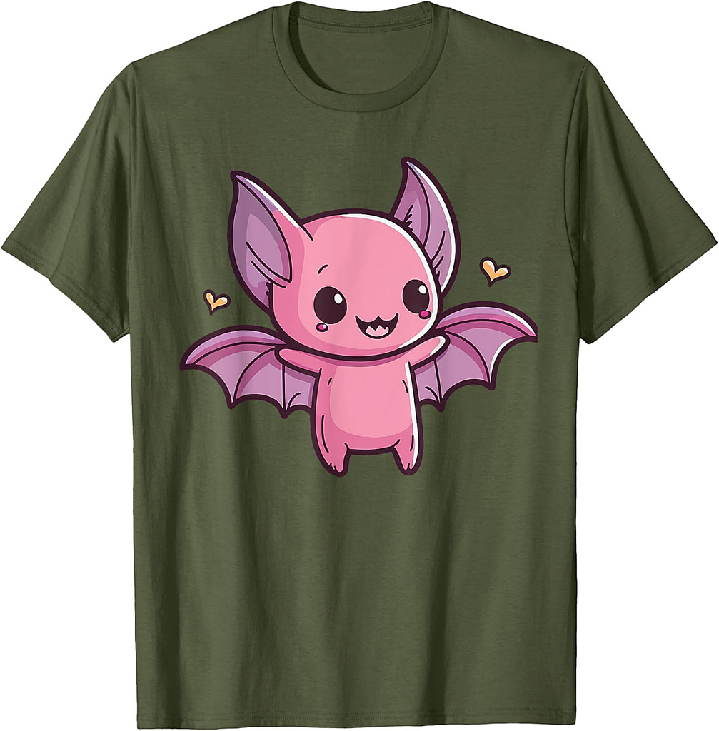 Cute Halloween Vampire Bat Pink Bat Lover Bat Mama Girls Bat T-Shirt