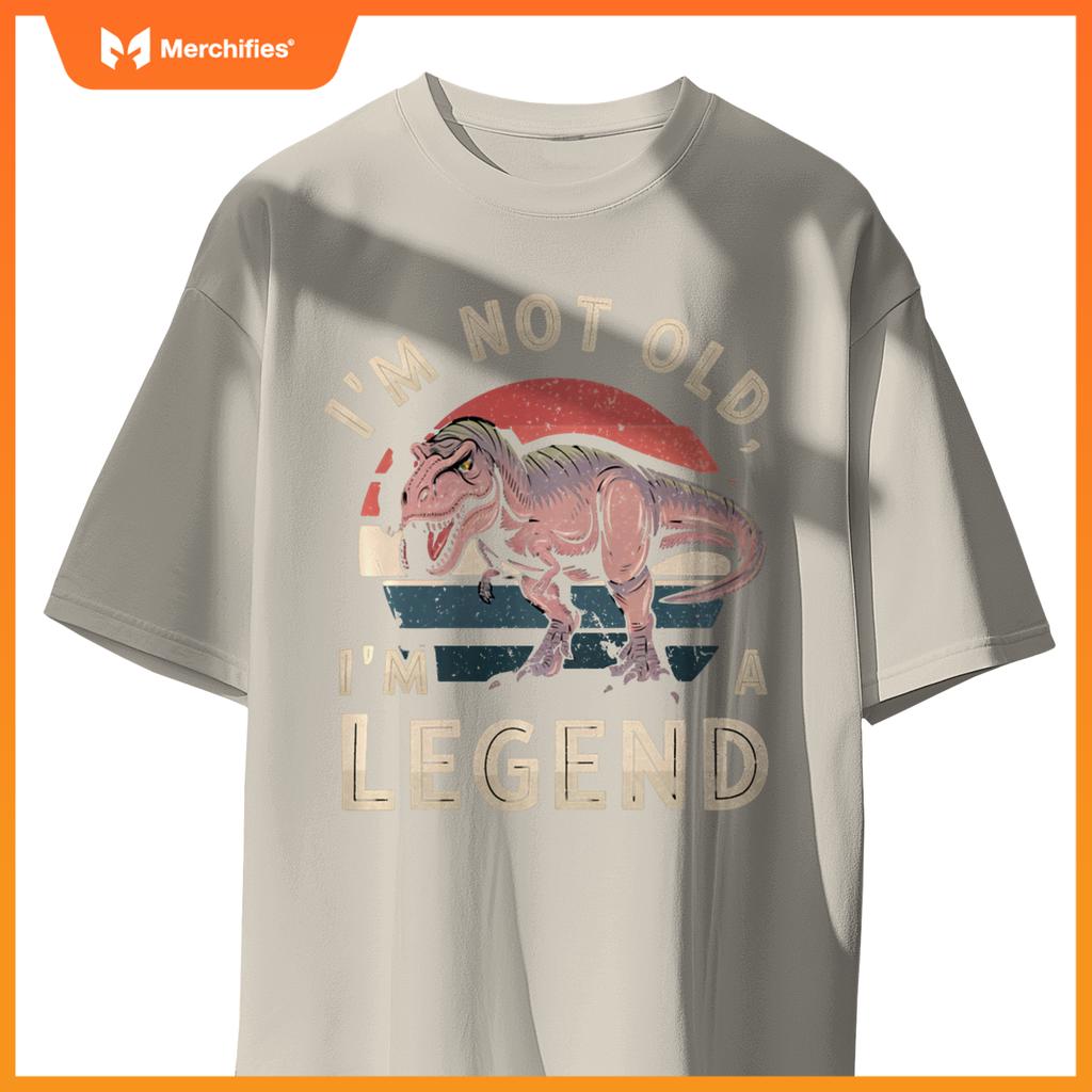 Cute I'M NOT OLD A LEGEND DINOSAUR T-REX Car Retirement Dad T-Shirt