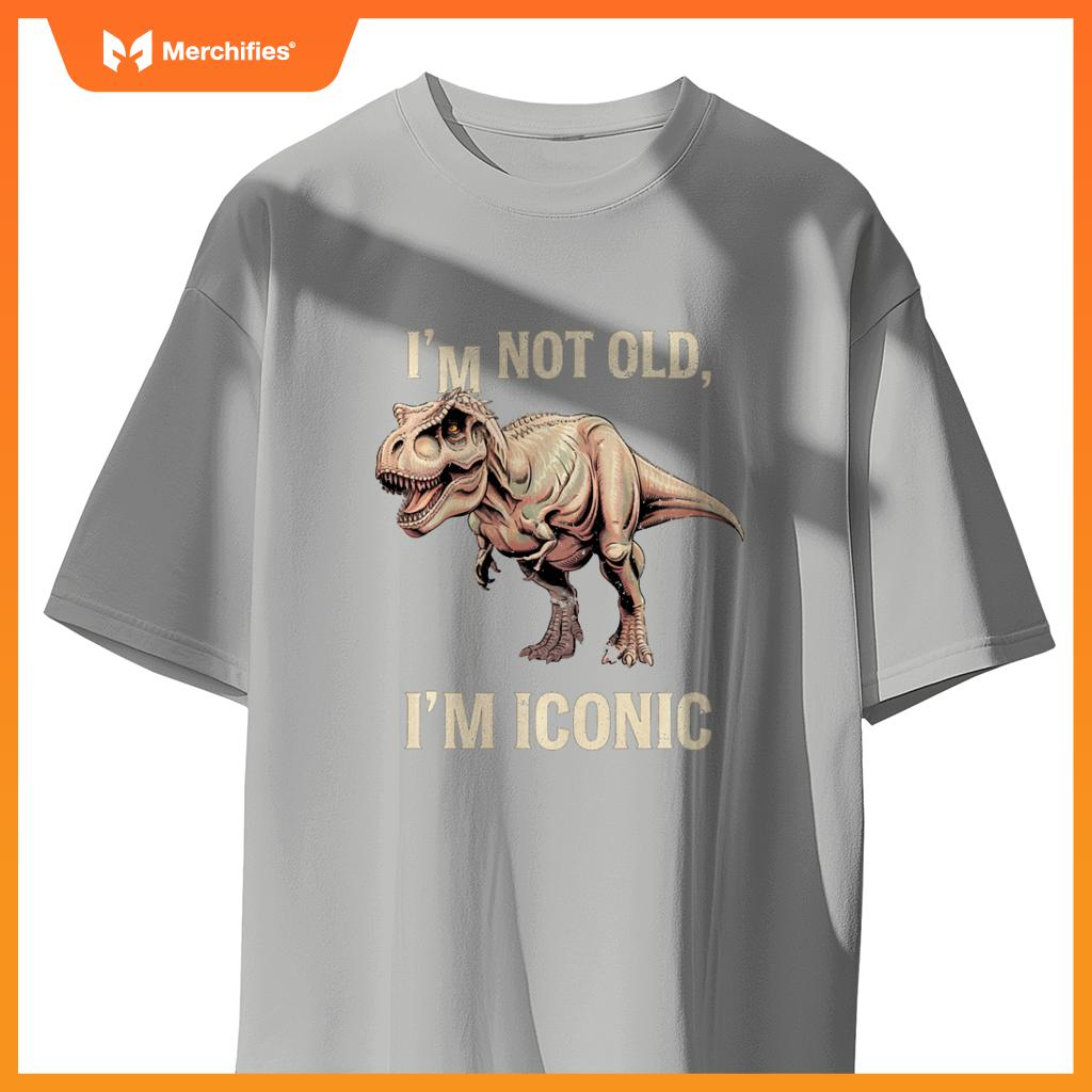 Cute I'M NOT OLD ICONIC DINO T-REX Car Retirement Dad Dad T-Shirt