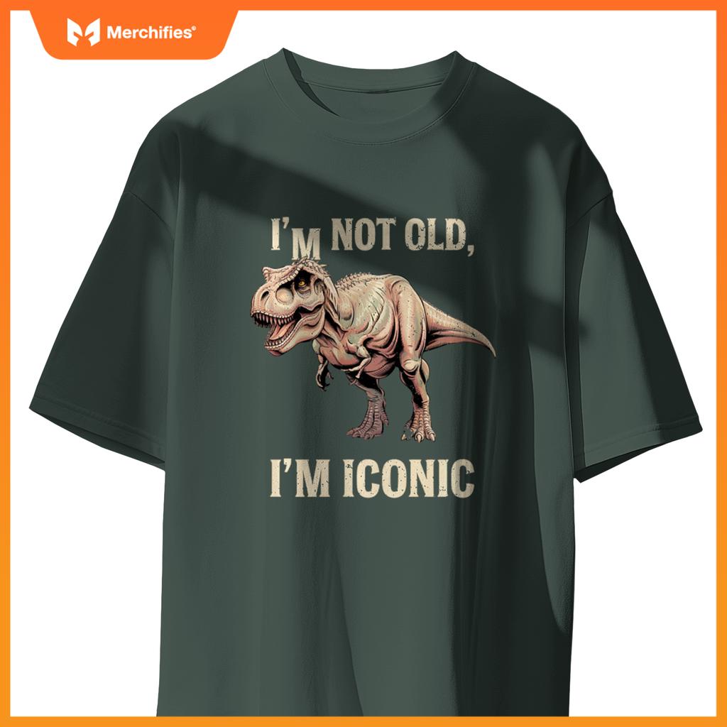 Cute I'M NOT OLD ICONIC DINO T-REX Car Retirement Dad Dad T-Shirt