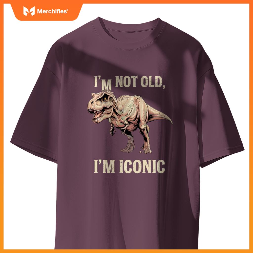 Cute I'M NOT OLD ICONIC DINO T-REX Car Retirement Dad Dad T-Shirt