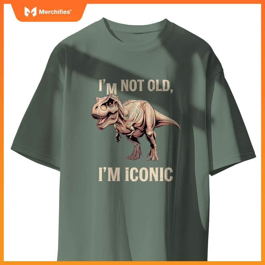 Cute I'M NOT OLD ICONIC DINO T-REX Car Retirement Dad Dad T-Shirt