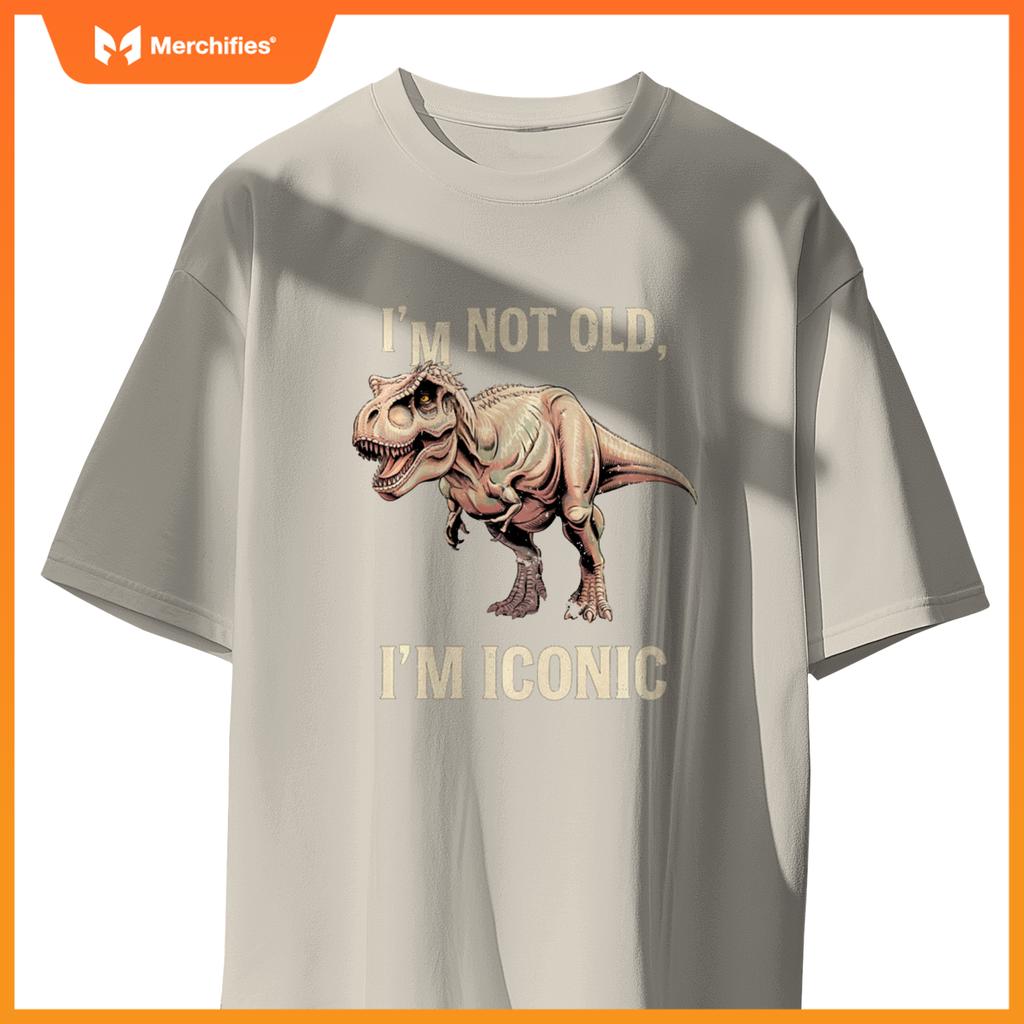 Cute I'M NOT OLD ICONIC DINO T-REX Car Retirement Dad Dad T-Shirt