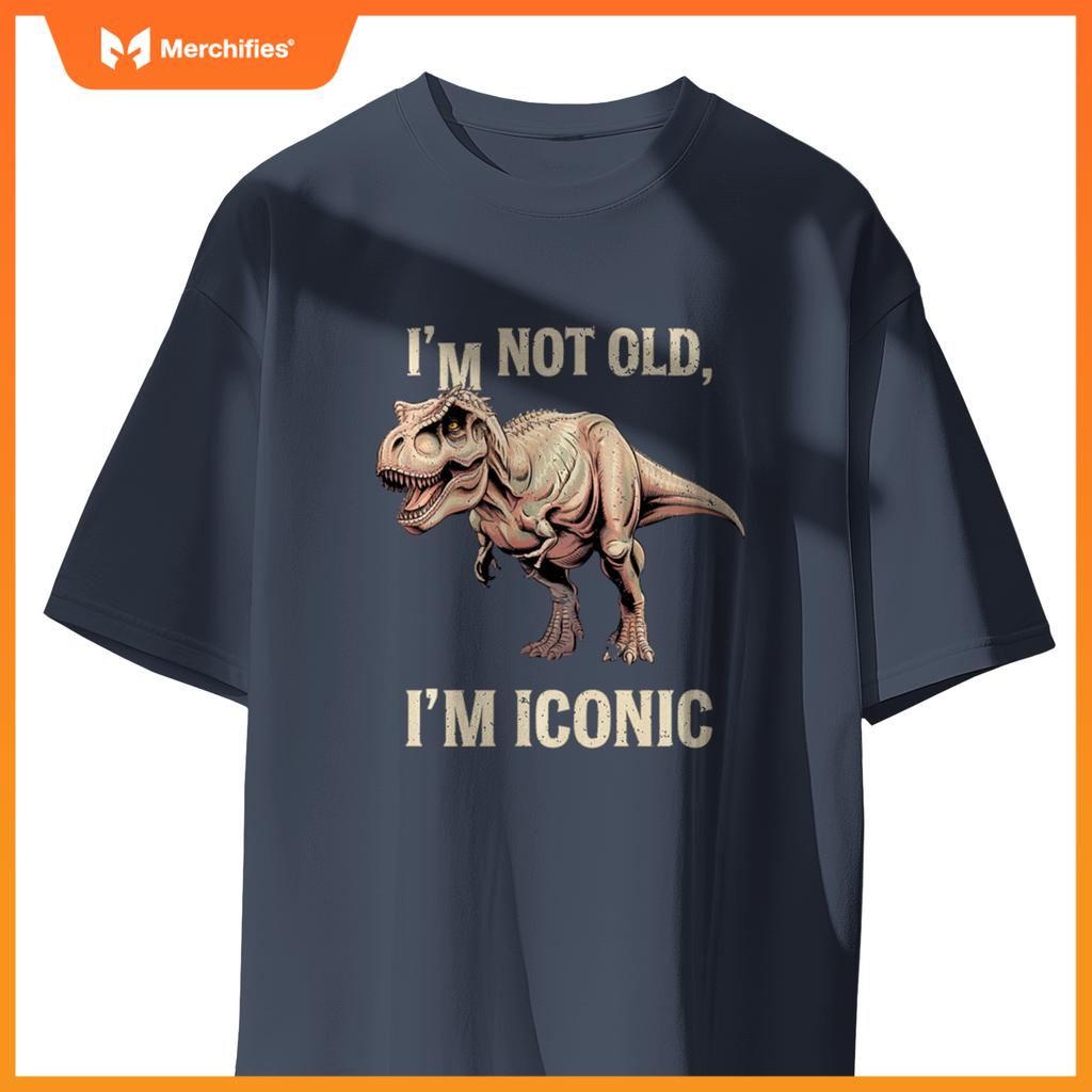 Cute I'M NOT OLD ICONIC DINO T-REX Car Retirement Dad Dad T-Shirt