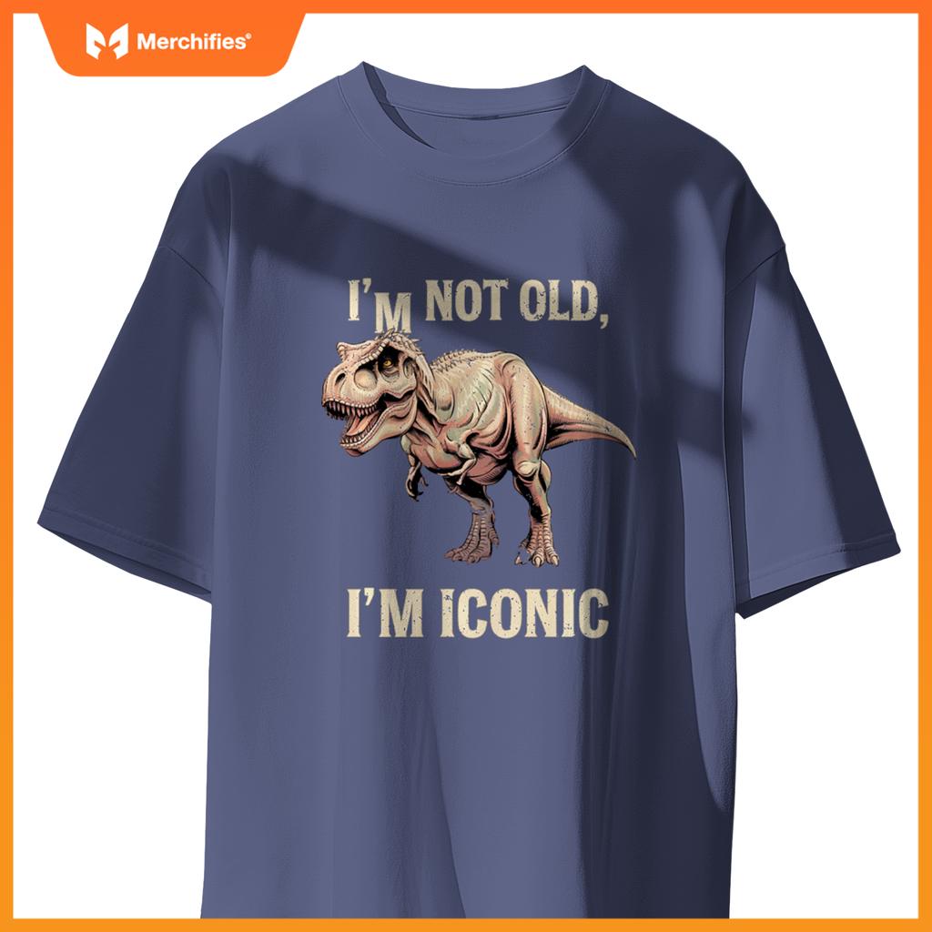 Cute I'M NOT OLD ICONIC DINO T-REX Car Retirement Dad Dad T-Shirt