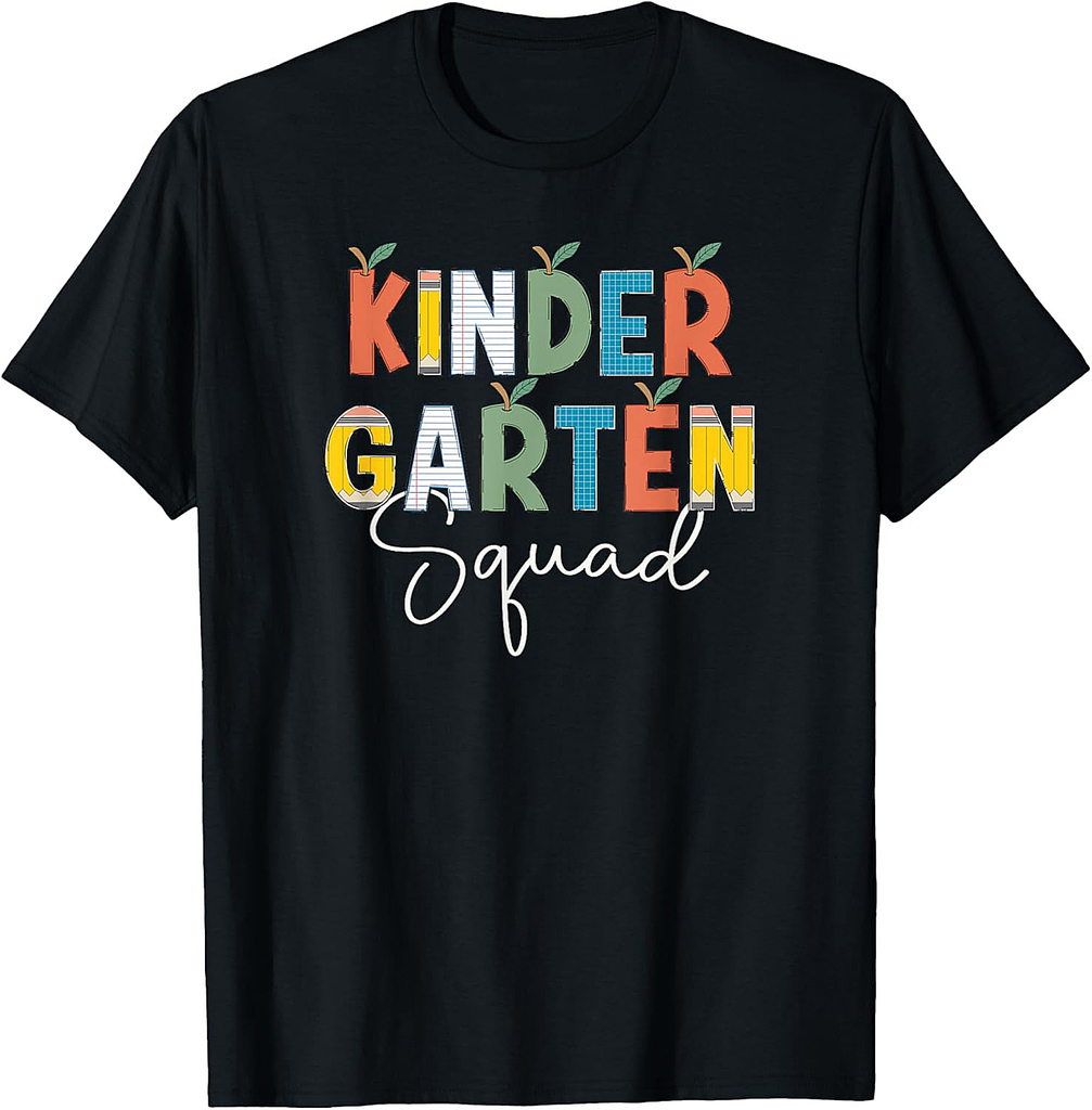 Cute Kindergarten Squad Crew Team Back To School Teacher T-Shirt
