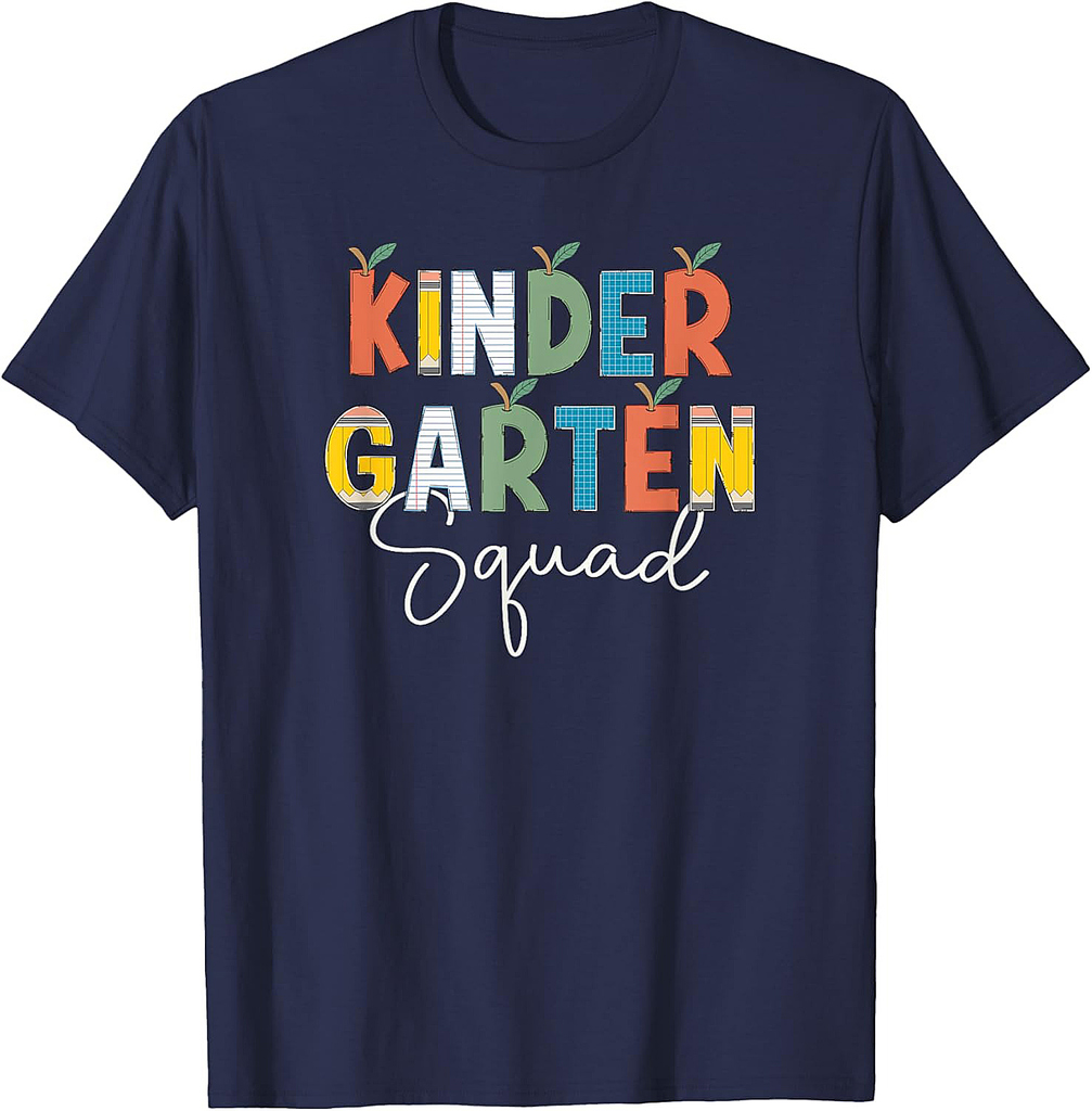 Cute Kindergarten Squad Crew Team Back To School Teacher T-Shirt