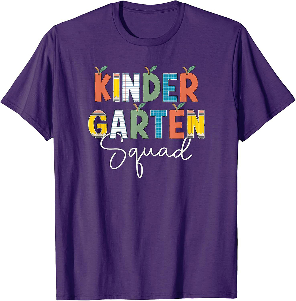 Cute Kindergarten Squad Crew Team Back To School Teacher T-Shirt