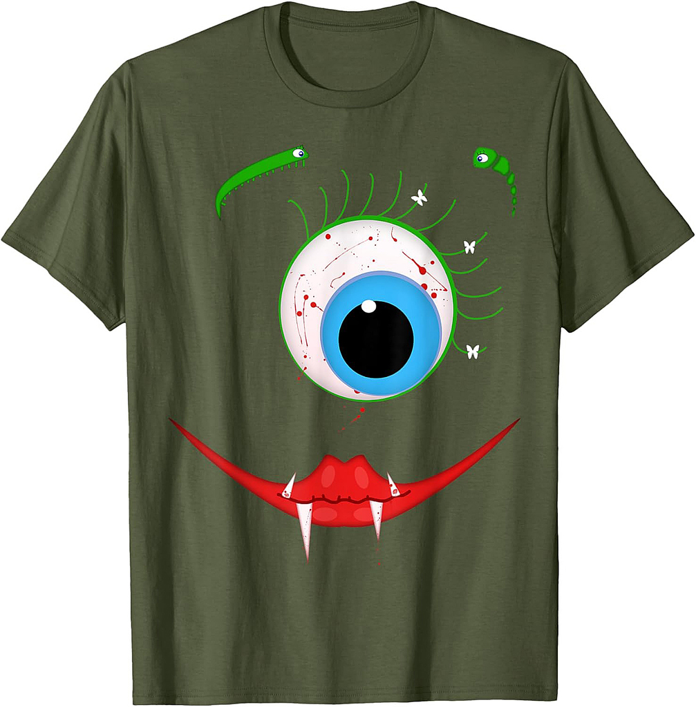 Cute Scary One-Eyed Bloodsucking Monster Halloween Costume T-Shirt