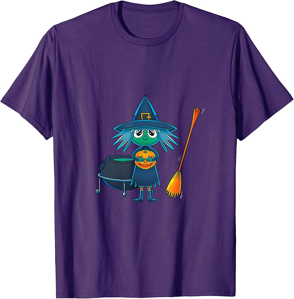 Cute Witch Kids Gift Halloween T-Shirt