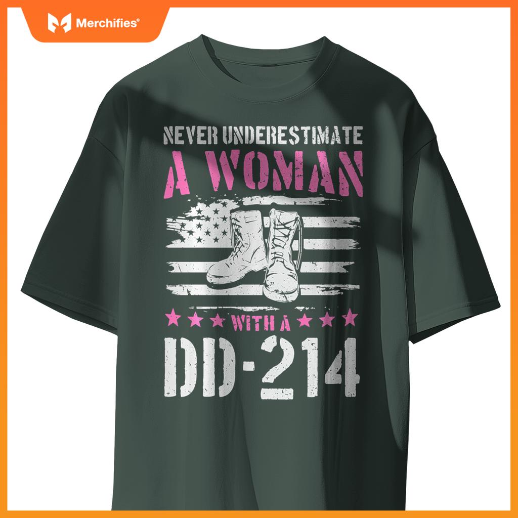DD-214 Alumni Proud Veteran Women Patriotic DD214 Alumni T-Shirt