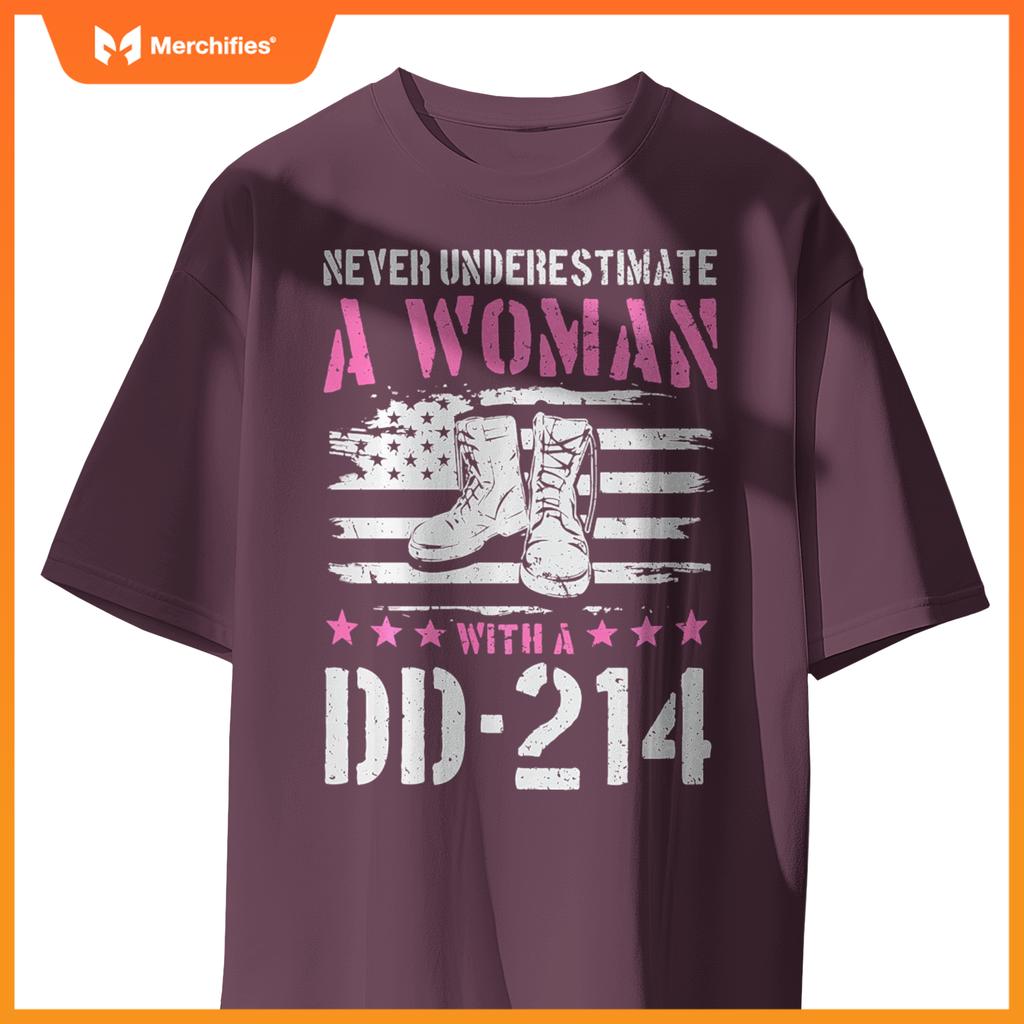 DD-214 Alumni Proud Veteran Women Patriotic DD214 Alumni T-Shirt