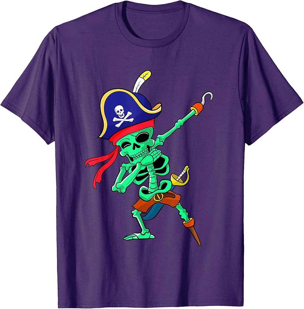 Dabbing Skeleton Pirate Halloween Ghost Dance Kids Gift T-Shirt