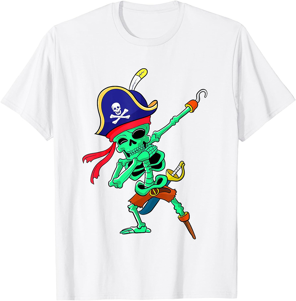 Dabbing Skeleton Pirate Halloween Ghost Dance Kids Gift T-Shirt