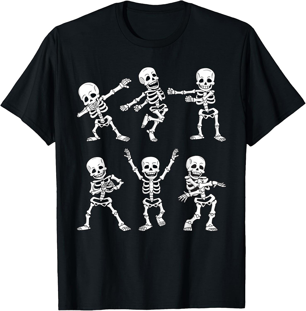 Dancing Skeletons Dance Challenge Boys Girl Kids Halloween T-Shirt