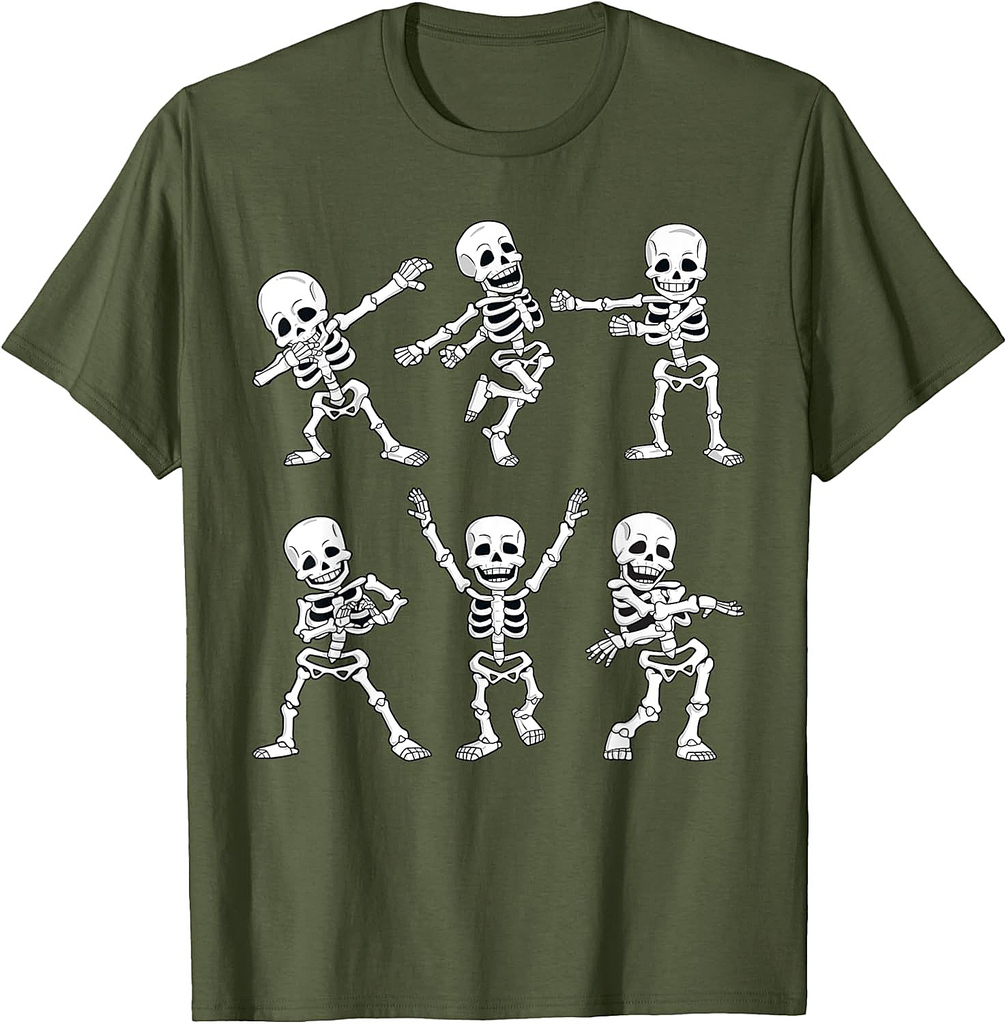 Dancing Skeletons Dance Challenge Boys Girl Kids Halloween T-Shirt