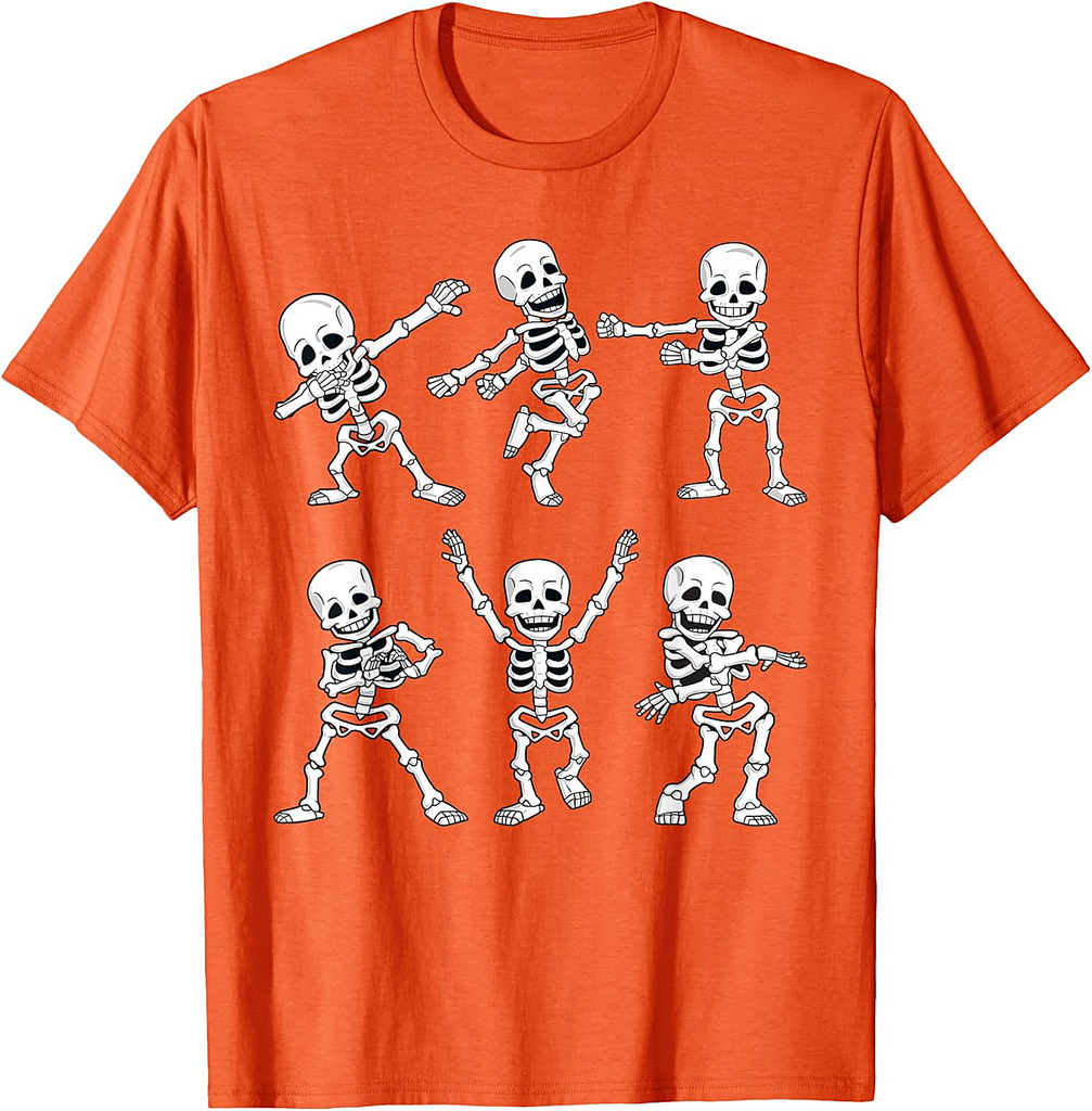 Dancing Skeletons Dance Challenge Boys Girl Kids Halloween T-Shirt