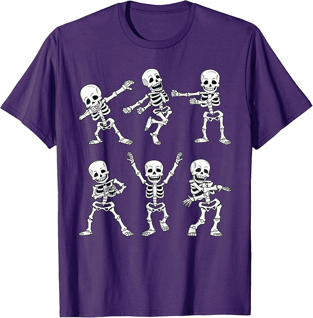 Dancing Skeletons Dance Challenge Boys Girl Kids Halloween T-Shirt