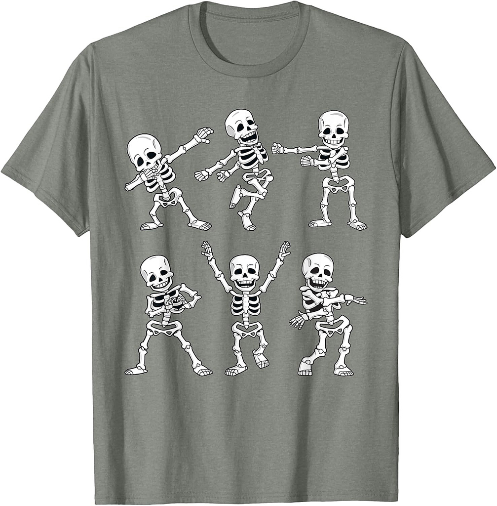 Dancing Skeletons Dance Challenge Boys Girl Kids Halloween T-Shirt