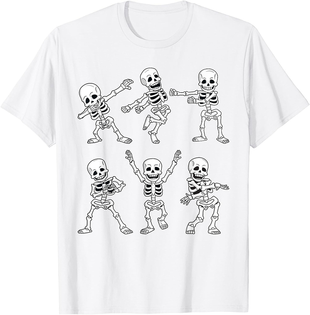 Dancing Skeletons Dance Challenge Boys Girl Kids Halloween T-Shirt
