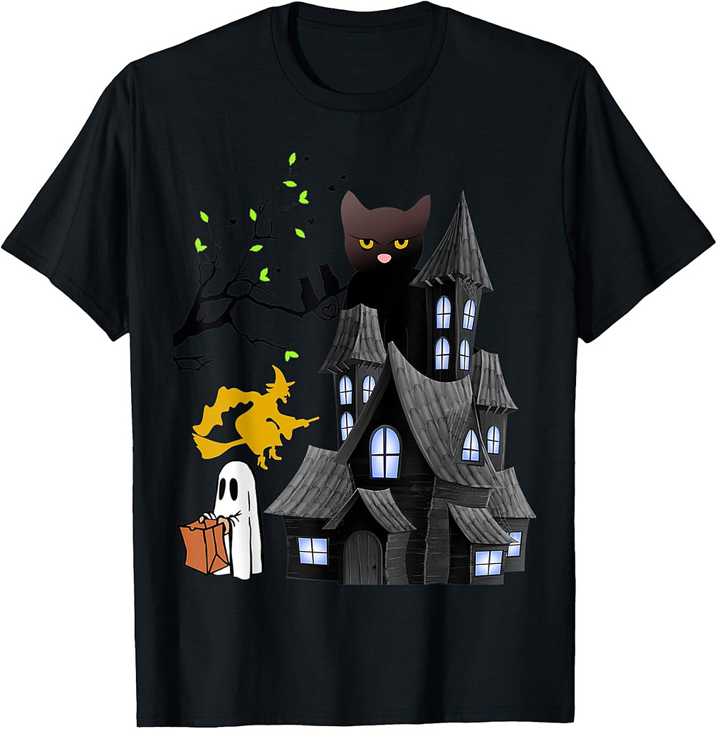 Dark Haunted House Boo scary Halloween party costume Gift T-Shirt