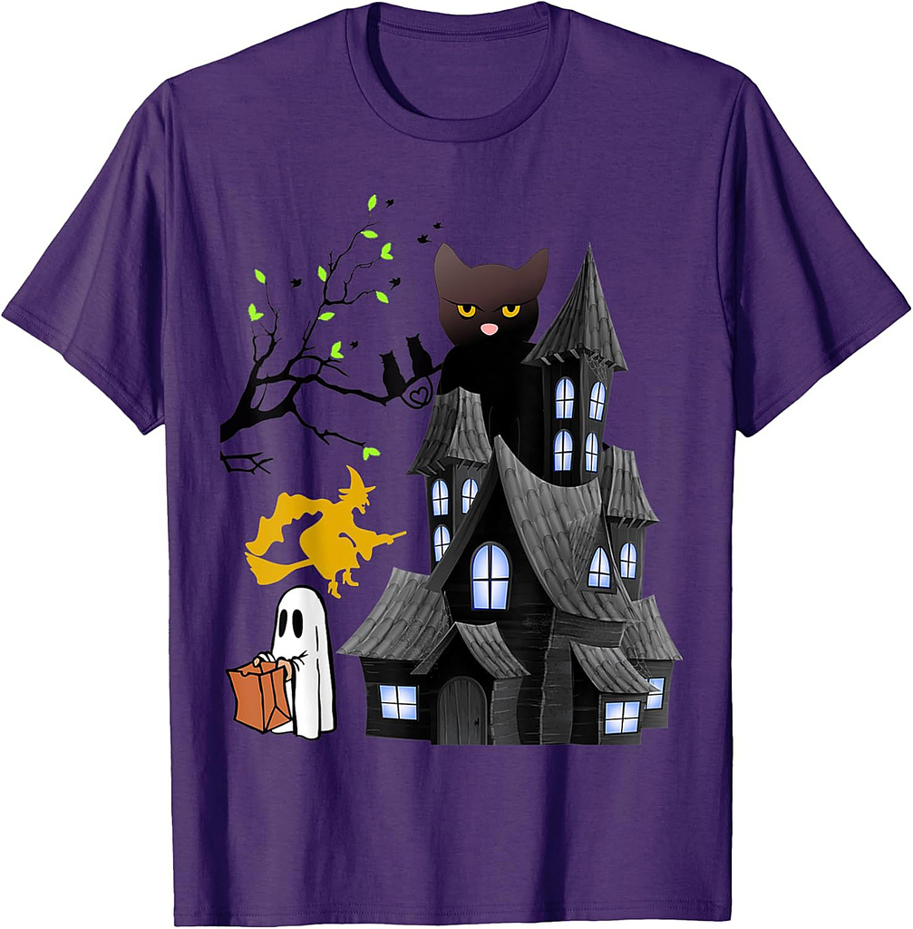 Dark Haunted House Boo scary Halloween party costume Gift T-Shirt