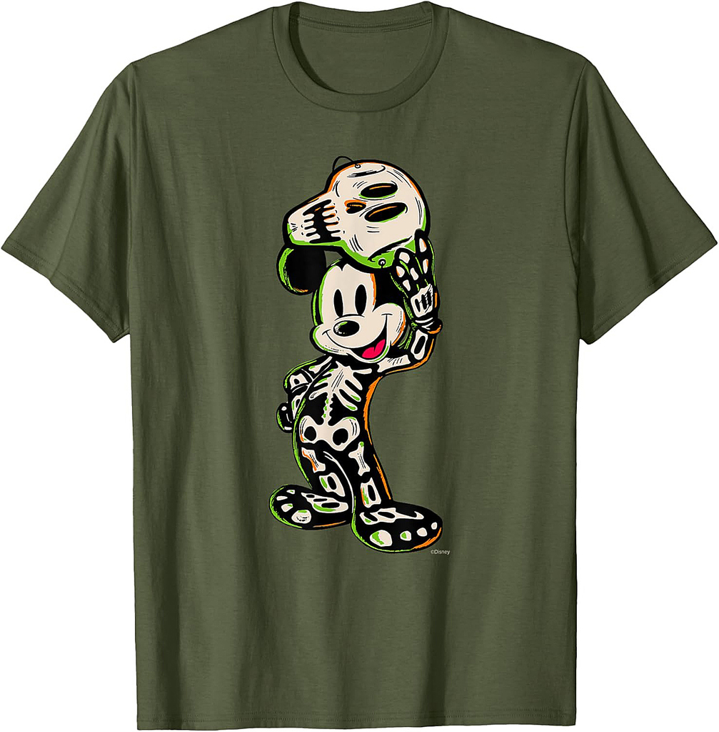 Disney 100 Mickey Mouse Halloween Classic Skeleton Costume T-Shirt