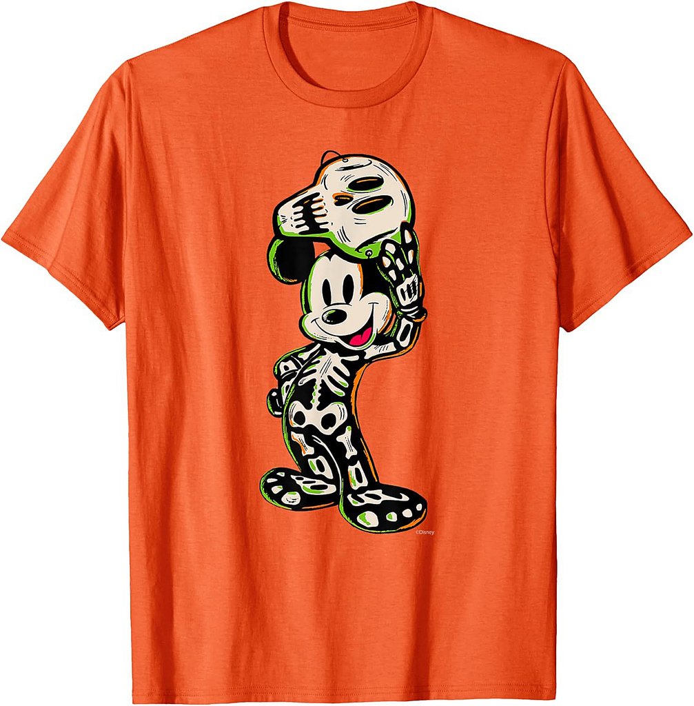 Disney 100 Mickey Mouse Halloween Classic Skeleton Costume T-Shirt