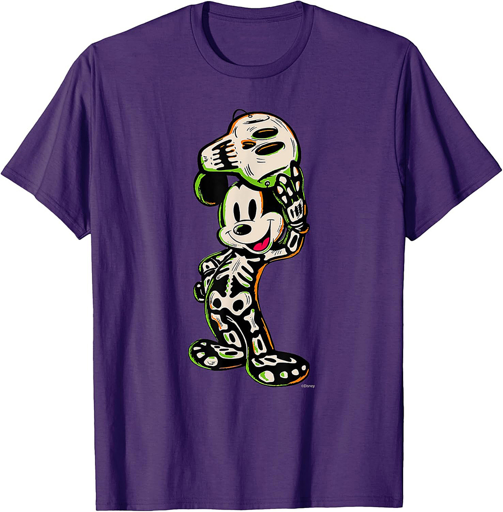 Disney 100 Mickey Mouse Halloween Classic Skeleton Costume T-Shirt