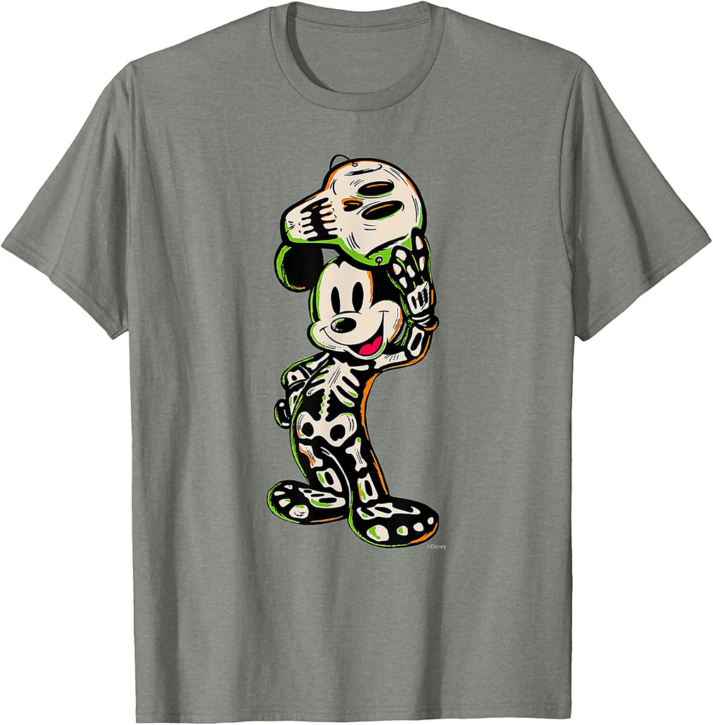 Disney 100 Mickey Mouse Halloween Classic Skeleton Costume T-Shirt