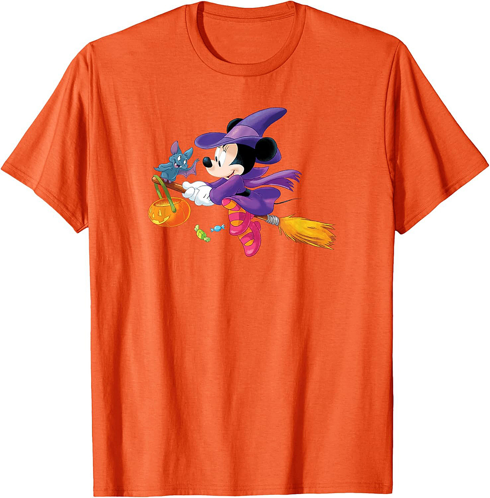Disney Halloween Minnie Mouse Flying Witch T-Shirt