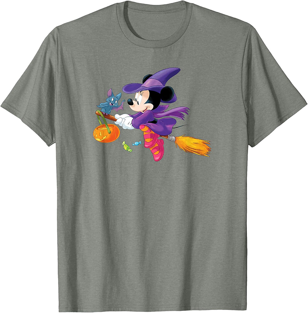 Disney Halloween Minnie Mouse Flying Witch T-Shirt