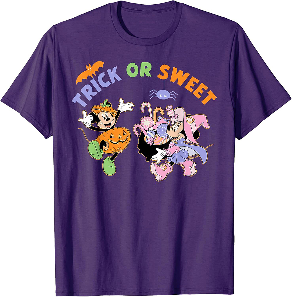 Disney Mickey & Minnie "Trick or Sweet" Cute Halloween T-Shirt