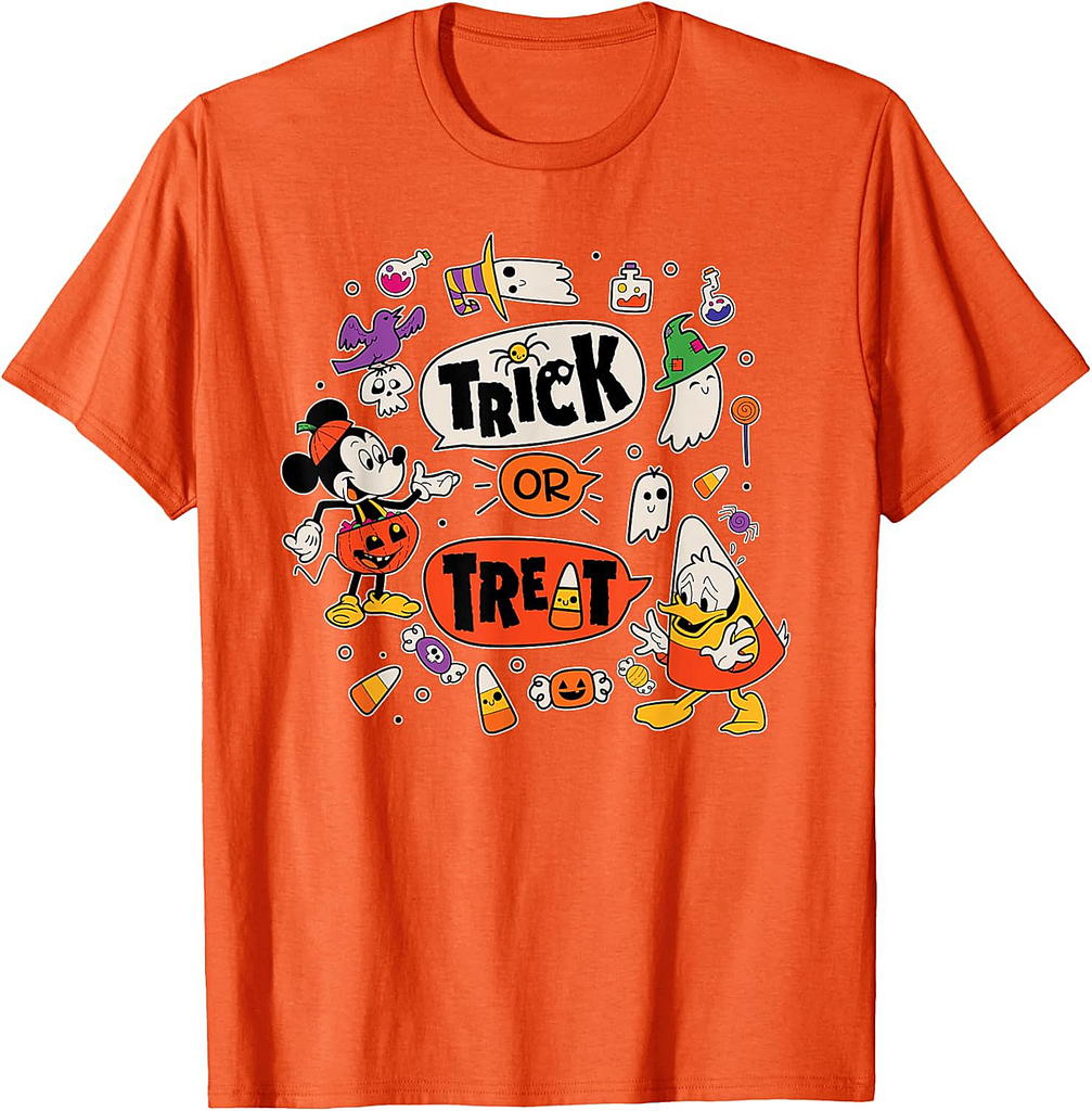 Disney Mickey Mouse Donald Duck Trick or Treat Halloween T-Shirt