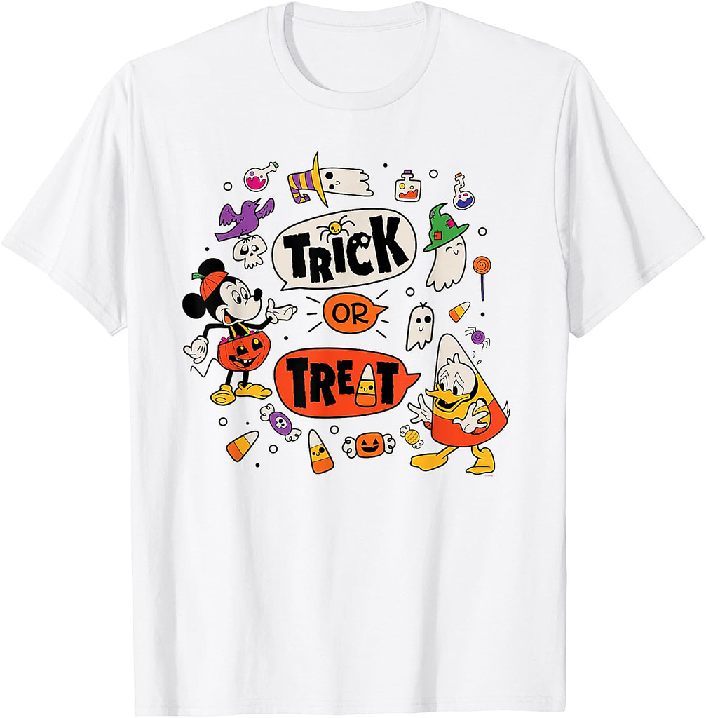 Disney Mickey Mouse Donald Duck Trick or Treat Halloween T-Shirt