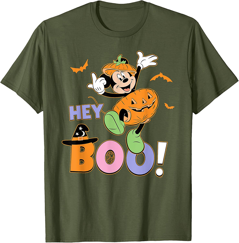 Disney Mickey Mouse "Hey Boo!" Cute Halloween Matching T-Shirt