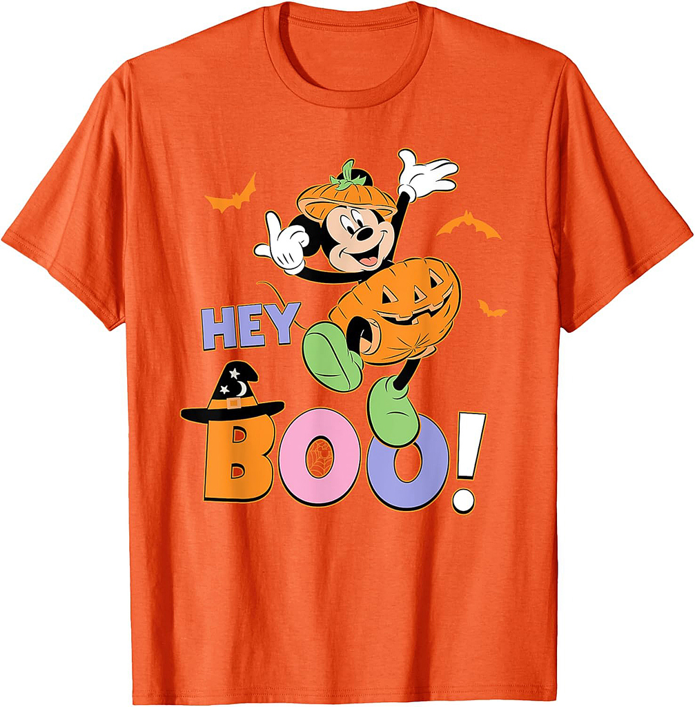 Disney Mickey Mouse "Hey Boo!" Cute Halloween Matching T-Shirt