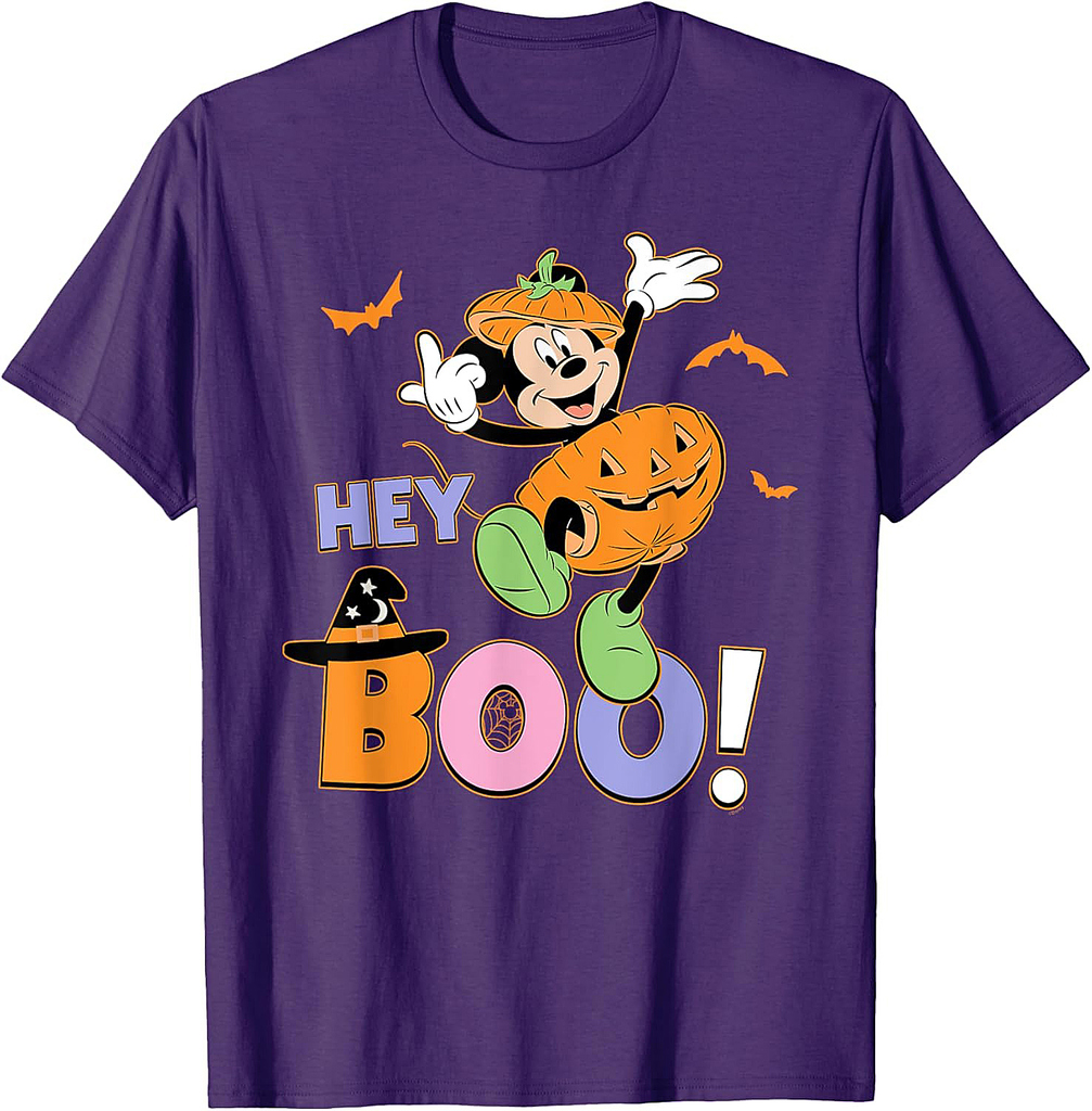 Disney Mickey Mouse "Hey Boo!" Cute Halloween Matching T-Shirt