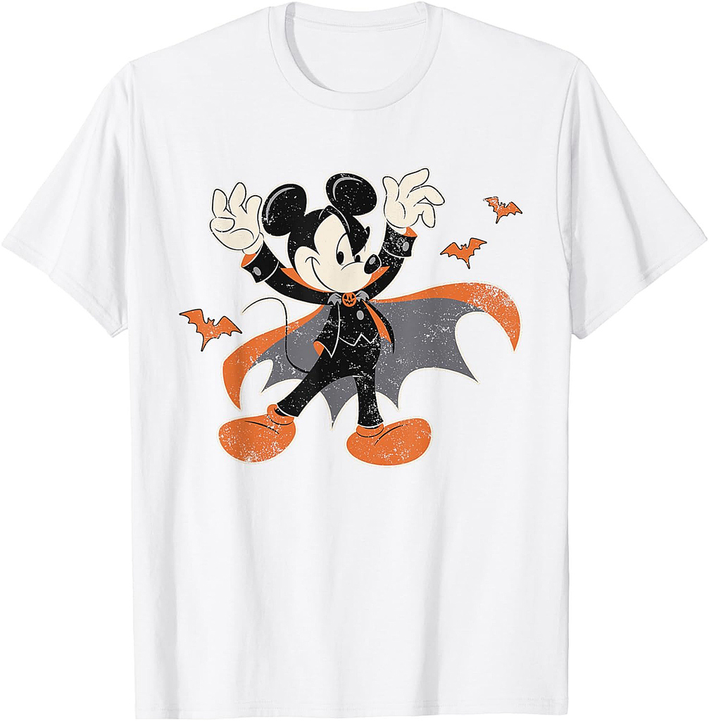 Disney Mickey Mouse Spooky Dracula Costume Halloween T-Shirt