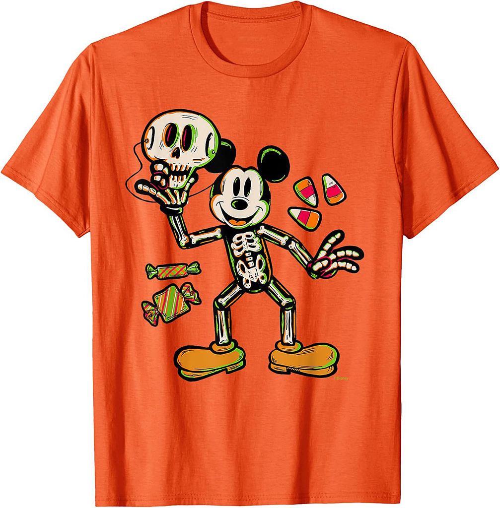 Disney Mickey Mouse Trick & Treat Skeleton Costume Halloween T-Shirt