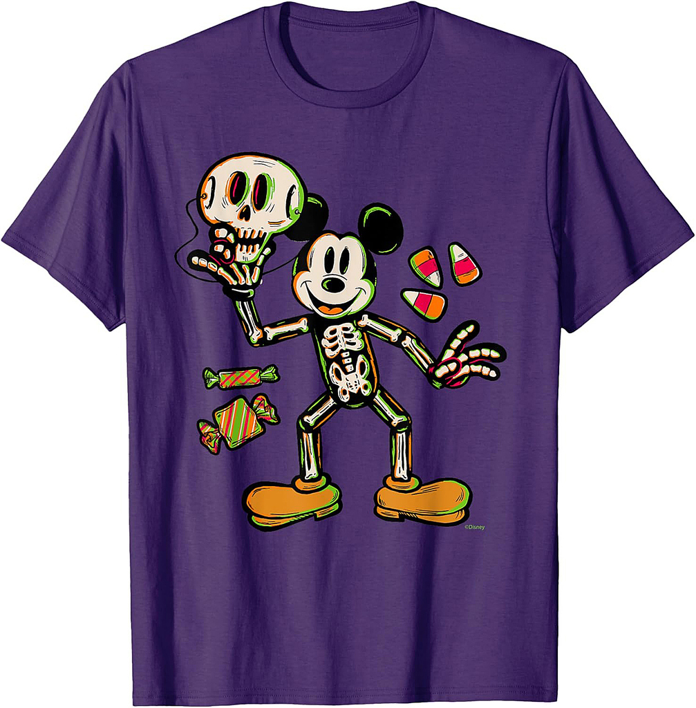 Disney Mickey Mouse Trick & Treat Skeleton Costume Halloween T-Shirt