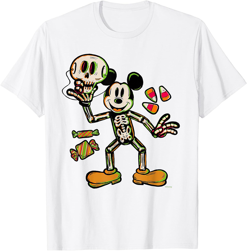 Disney Mickey Mouse Trick & Treat Skeleton Costume Halloween T-Shirt