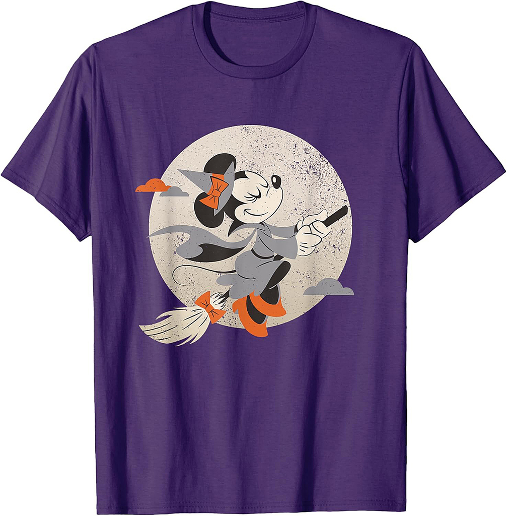 Disney Minnie Mouse Flying Witch Costume Halloween T-Shirt