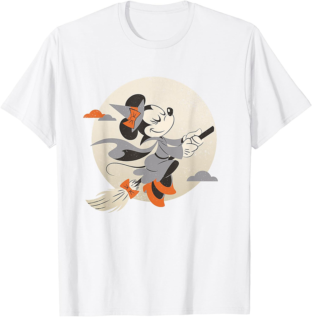 Disney Minnie Mouse Flying Witch Costume Halloween T-Shirt