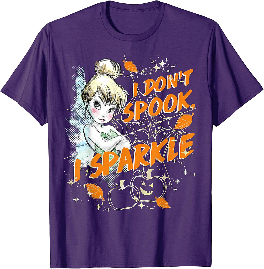 Disney Peter Pan Tinkerbell Halloween Don't Spook I Sparkle T-Shirt
