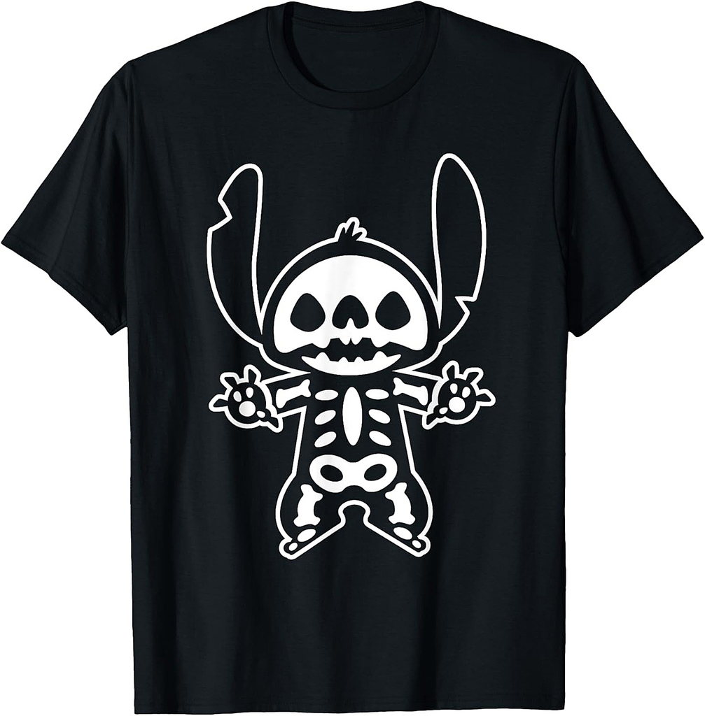Disney Stitch Halloween Skeleton T-Shirt